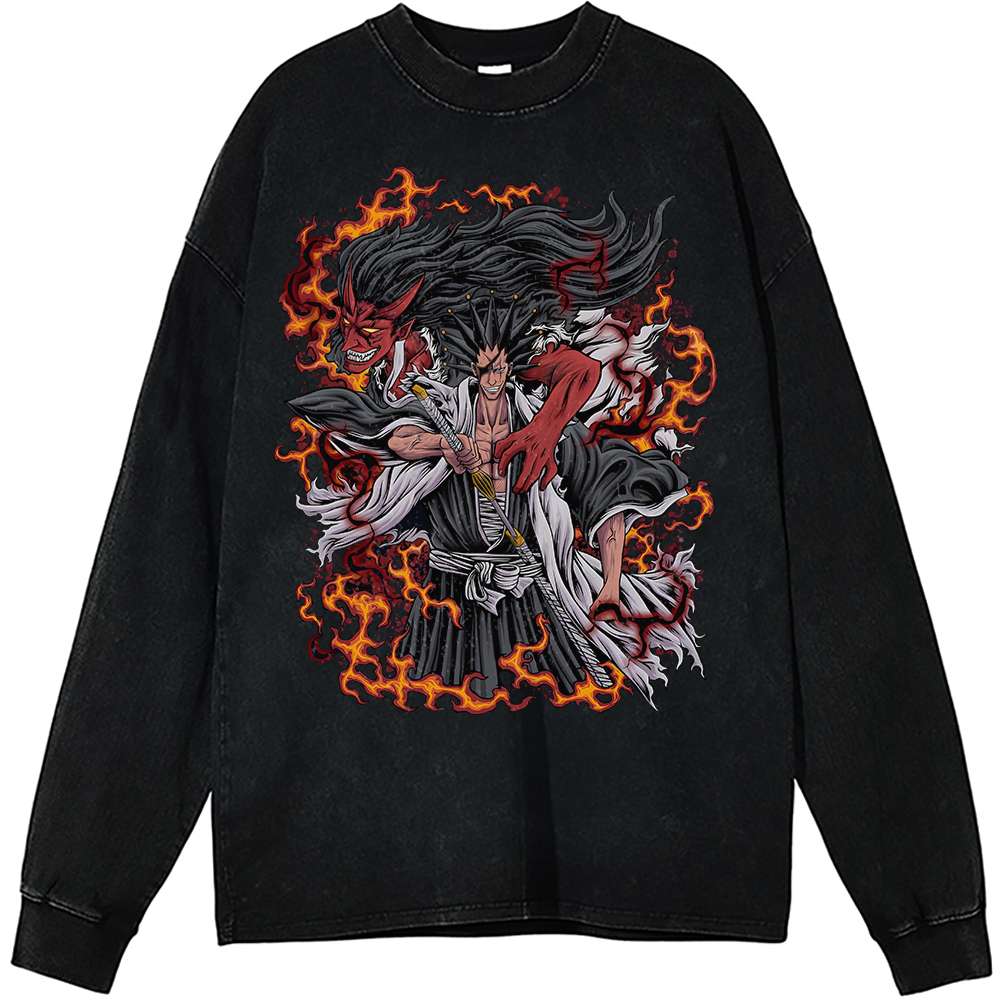 Kenpachi Zaraki Long Sleeve, Bleach Long Sleeve, Anime Long Sleeve, Vintage Long Sleeve Tee