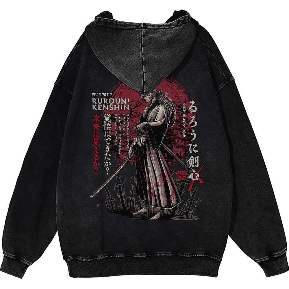 Kenshin Himura Hoodie, Rurouni Kenshin Hoodie, Anime Hoodie, Vintage Hoodie