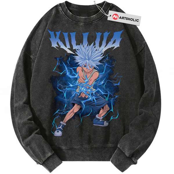 Killua Zoldyck Sweatshirt, Hunter x Hunter Sweatshirt, Anime Sweatshirt, Vintage Sweatshirt