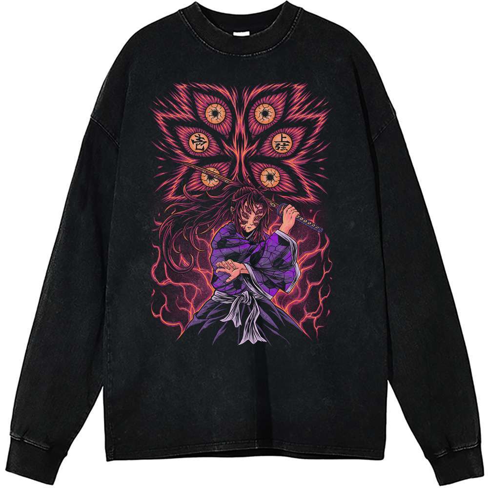 Kokushibo Long Sleeve, Demon Slayer Long Sleeve, Anime Long Sleeve, Vintage Long Sleeve Tee