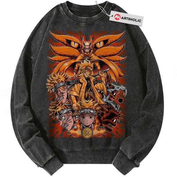 Kurama Sweatshirt, Naruto Uzumaki Sweatshirt, Anime Sweatshirt, Vintage Sweater