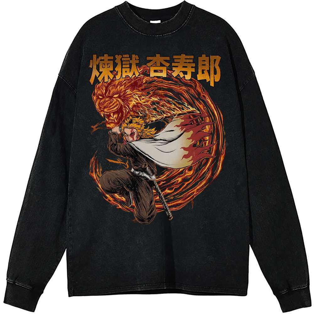 Kyojuro Rengoku Long Sleeve, Demon Slayer Long Sleeve, Anime Long Sleeve, Vintage Long Sleeve Tee