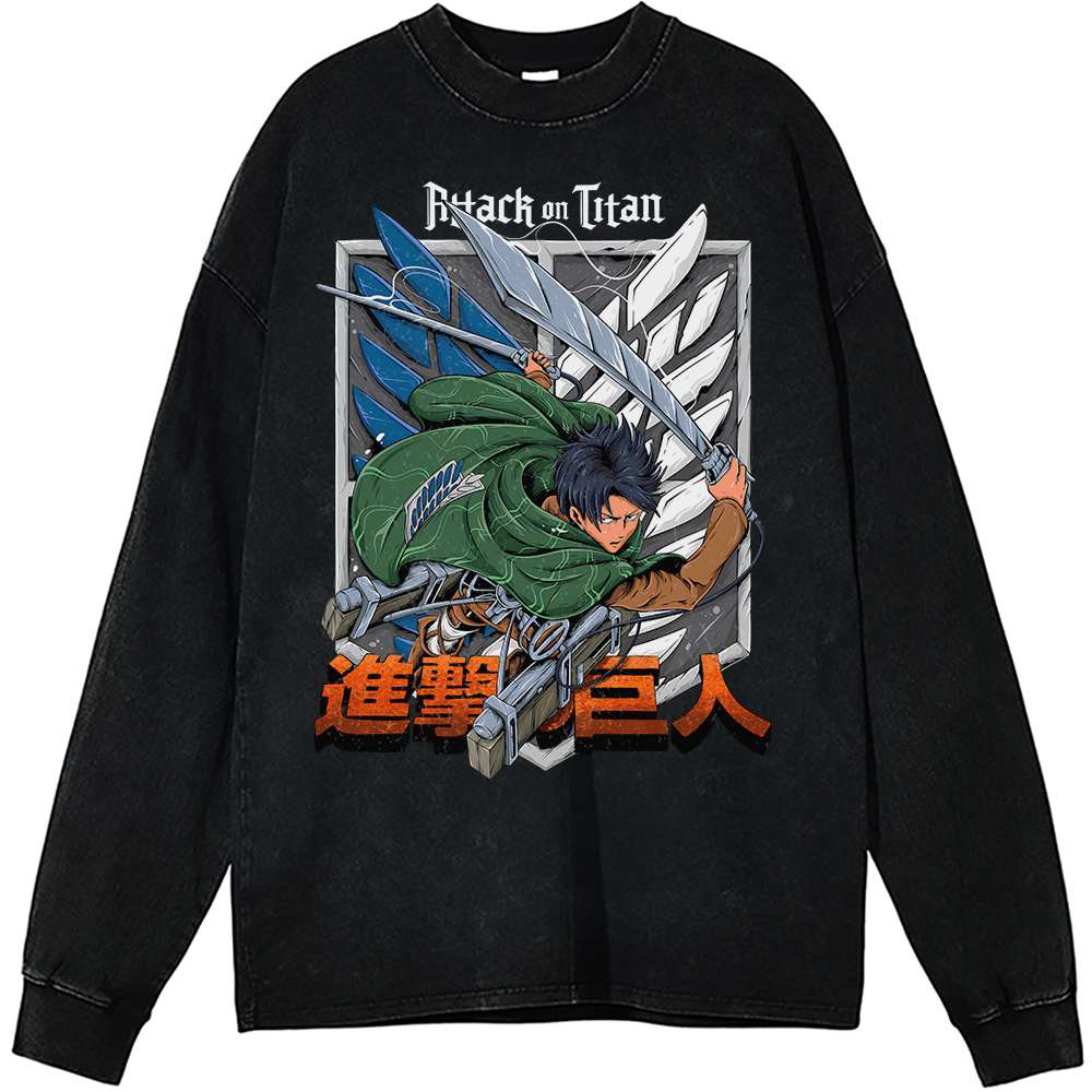 Levi Ackerman Long Sleeve, Attack On Titan Long Sleeve, Anime Long Sleeve, Vintage Long Sleeve Tee