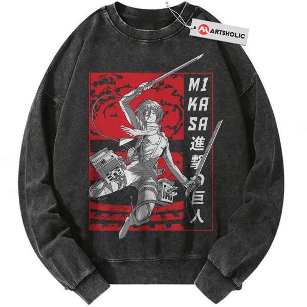 Mikasa Ackerman Sweatshirt, Attack On Titan Sweatshirt, AOT Sweatshirt, Anime Sweatshirt, Vintage Sweatshirt