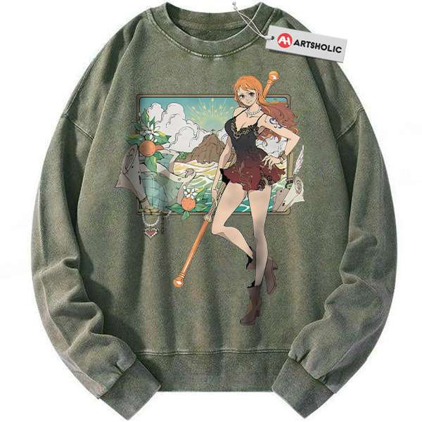 Nami Sweatshirt, One Piece Sweatshirt, Anime Sweatshirt, Vintage Sweatshirt