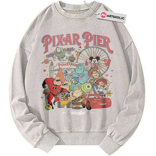 Pixar x Disney Sweatshirt, Cartoon Sweatshirt, Vintage Sweater