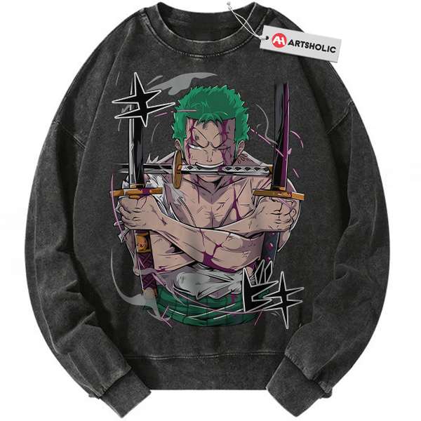 Roronoa Zoro Sweatshirt, One Piece Sweatshirt, Anime Sweatshirt, Vintage Sweater