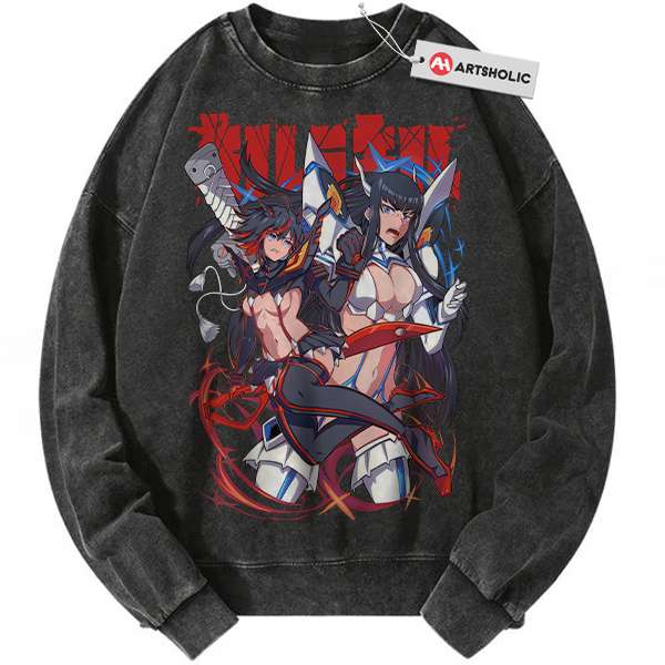 Ryuko Matoi Sweatshirt, Satsuki Kiryuin Sweatshirt, Kill la Kill Sweatshirt, Anime Sweatshirt, Vintage Sweater