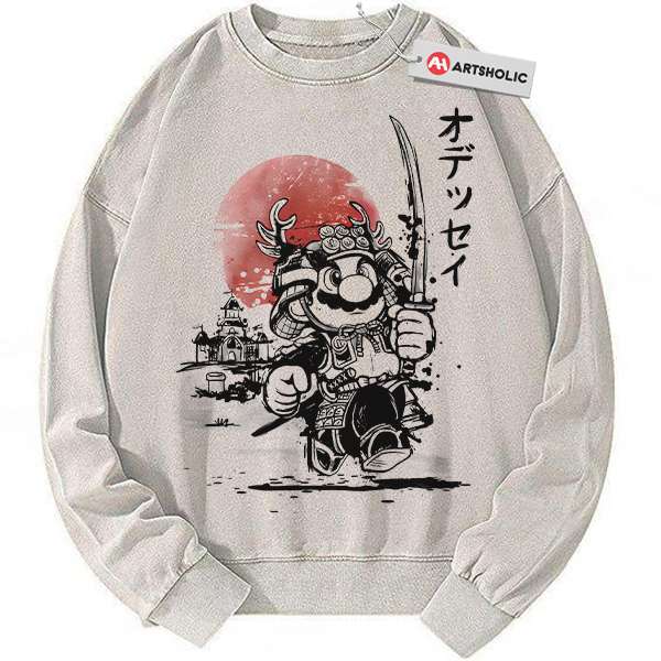 Samurai Super Mario Sweatshirt, Game Sweatshirt, Vintage Sweater