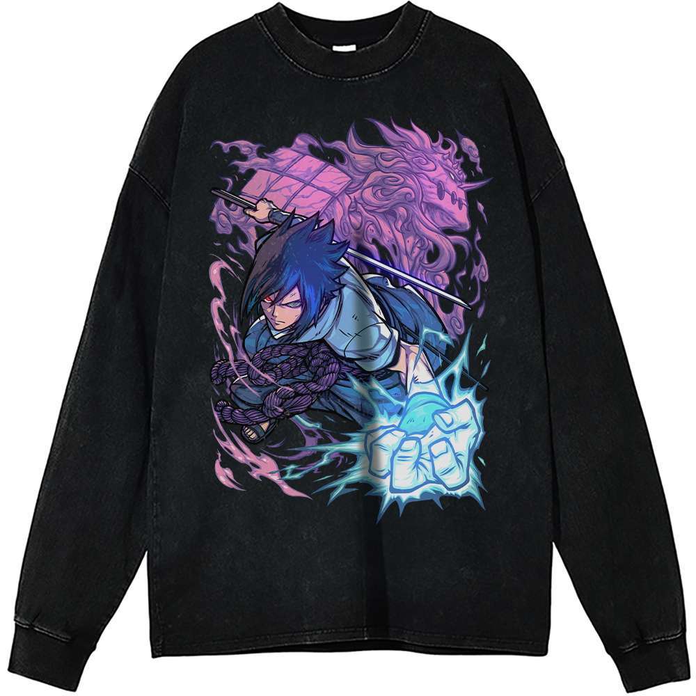 Sasuke Uchiha Long Sleeve, Naruto Long Sleeve, Anime Long Sleeve, Vintage Long Sleeve Tee