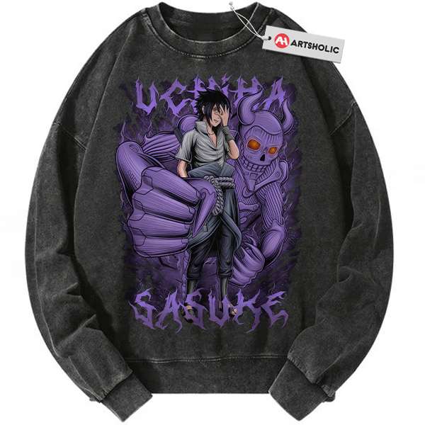 Sasuke Uchiha Sweatshirt, Naruto Sweatshirt, Anime Sweatshirt, Vintage Sweatshirt