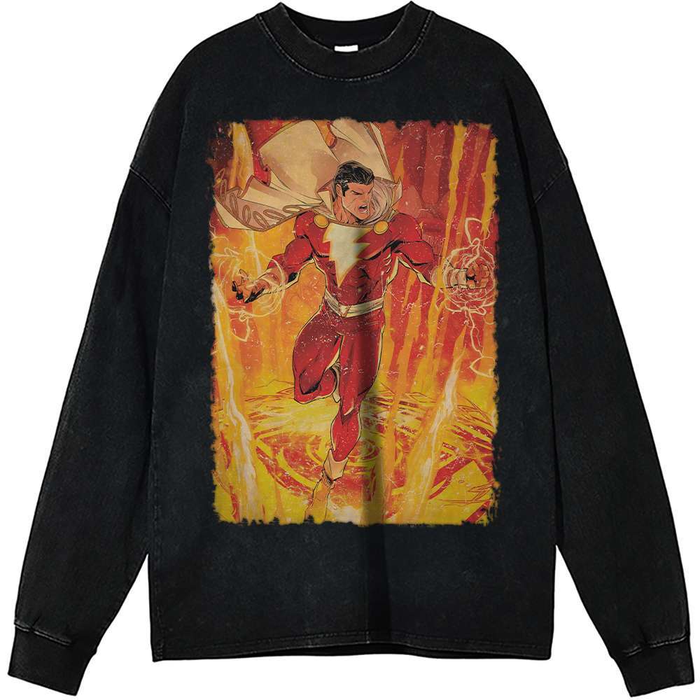 Shazam Long Sleeve, DC Comics Long Sleeve, Vintage Long Sleeve Tee