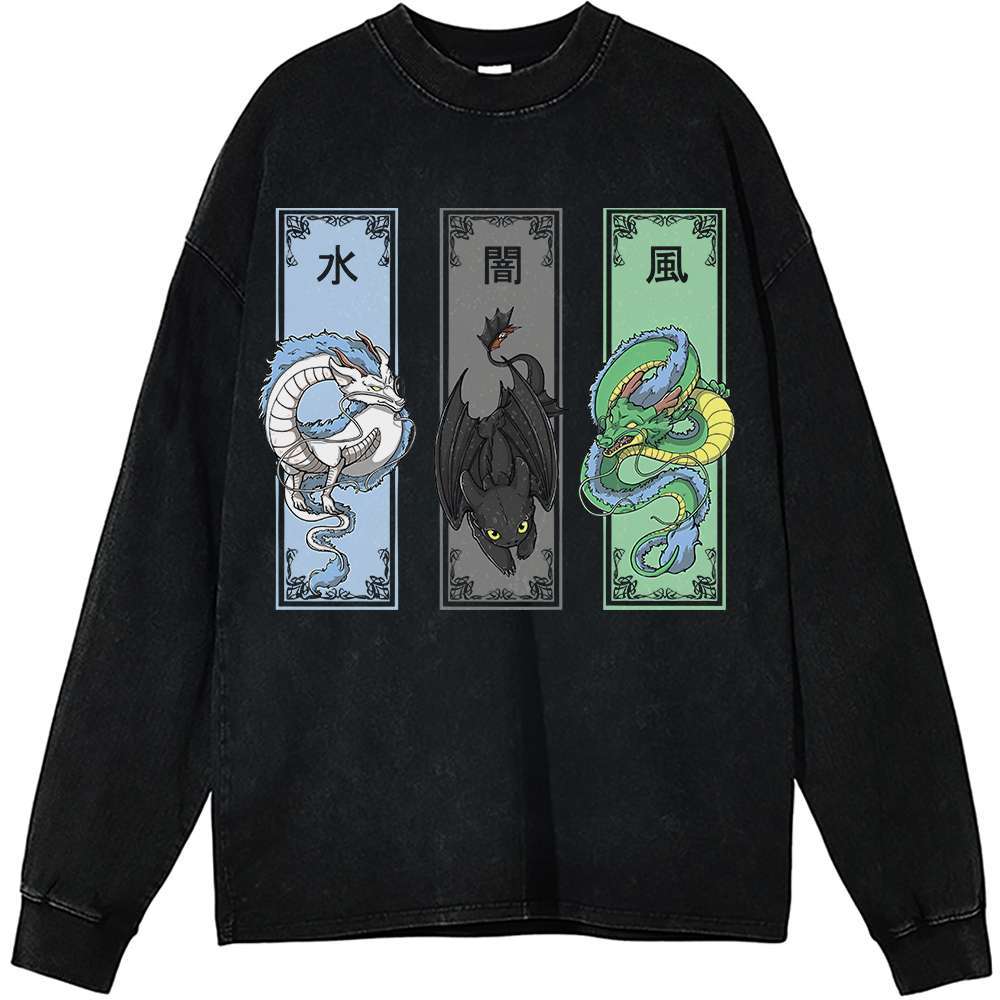 Shenron Long Sleeve, Haku Long Sleeve, Toothless Long Sleeve, Dragon Anime Long Sleeve, Vintage Long Sleeve Tee