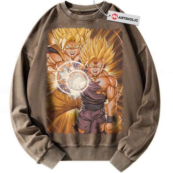 Son Goku and Gohan Sweatshirt, Dragon Ball Sweatshirt, Anime Sweatshirt, Vintage Sweater