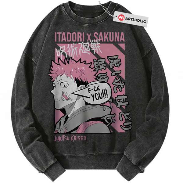 Sukuna x Itadori Sweatshirt, Jujutsu Kaisen Sweatshirt, Anime Sweatshirt, Vintage Sweatshirt