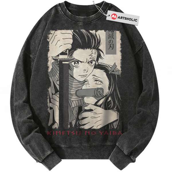 Tanjiro and Nezuko Sweatshirt, Demon Slayer Sweatshirt, Anime Sweatshirt, Vintage Sweater