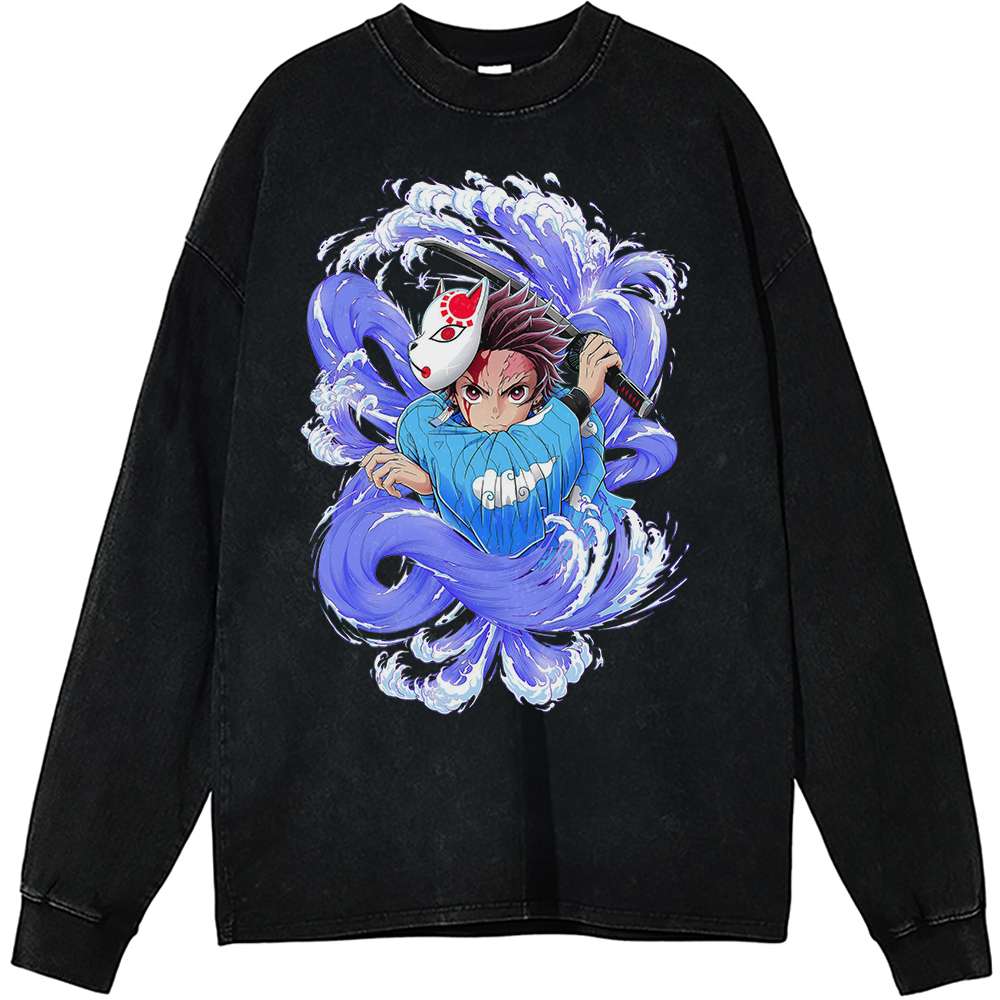 Tanjiro Kamado Long Sleeve, Demon Slayer Long Sleeve, Anime Long Sleeve, Vintage Long Sleeve Tee