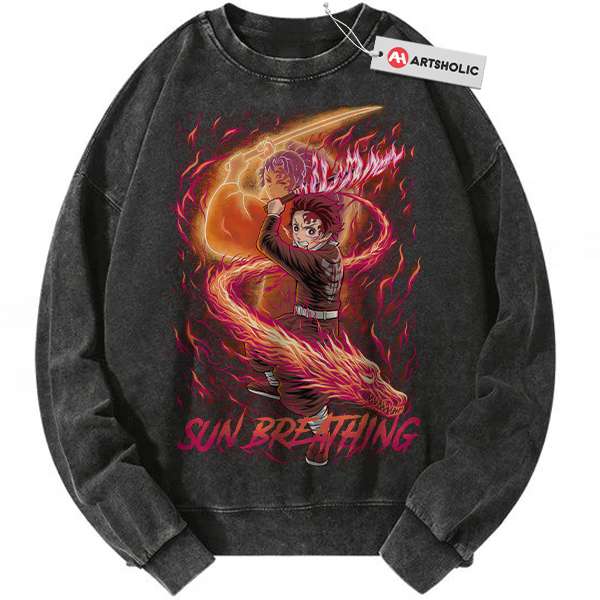 Tanjiro Kamado Sweatshirt, Demon Slayer Sweatshirt, Anime Sweatshirt, Vintage Sweatshirt