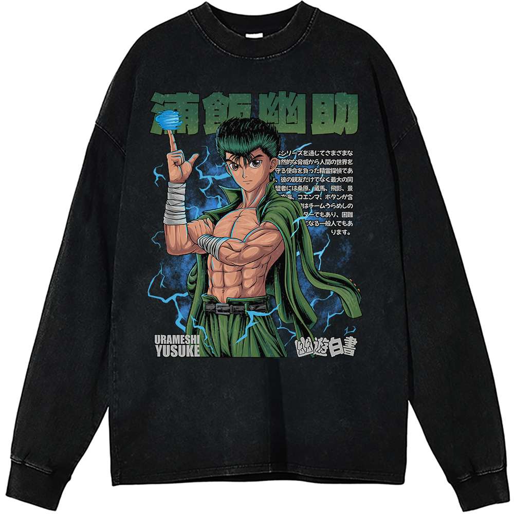 Yusuke Urameshi Long Sleeve, YuYu Hakusho Long Sleeve, Anime Long Sleeve, Vintage Long Sleeve Tee