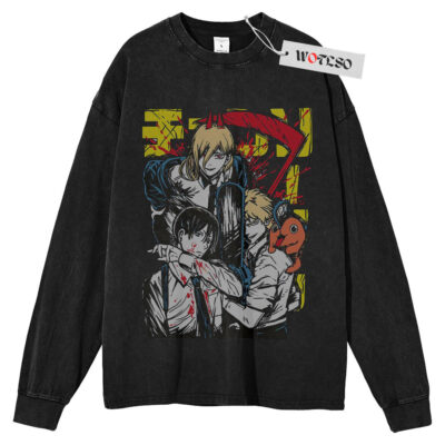 Chainsaw Man Shirt, Chainsaw Man Anime Shirt, Long Sleeve Tee