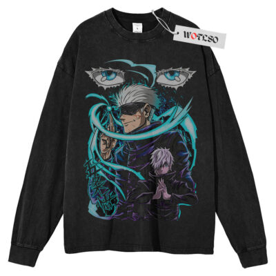 Gojo Satoru Shirt, Jujutsu Kaisen Anime Shirt, Long Sleeve Tee