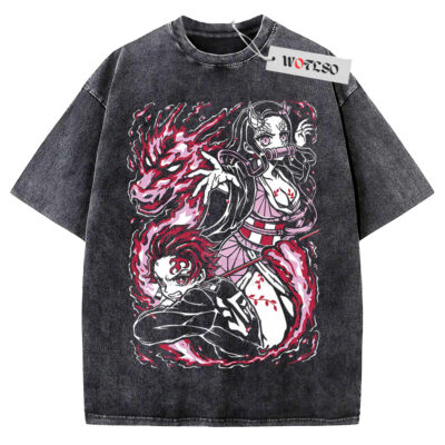 Tanjiro Kamado Shirt, Kimetsu no Yaiba Anime Shirt, Vintage Tee