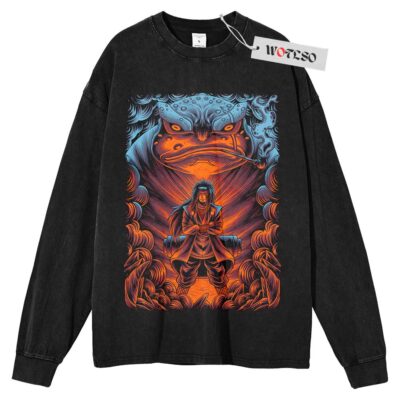 Jiraiya Long Sleeve Tee, Naruto Shippuden Anime Long Sleeve Tee, Long Sleeve Tee