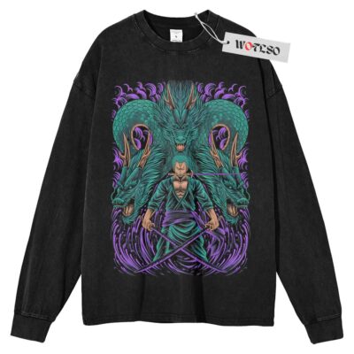 Roronoa Zoro Long Sleeve Tee, One Piece Anime Long Sleeve Tee, Long Sleeve Tee