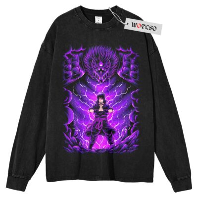 Uchiha Sasuke Long Sleeve Tee, Naruto Shippuden Anime Long Sleeve Tee, Long Sleeve Tee