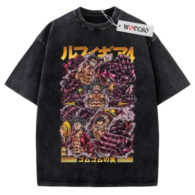 Luffy Gear IV T-Shirt, One Piece Anime T-Shirt, Vintage Tee