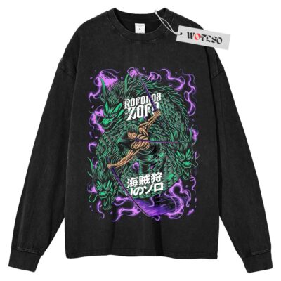 Roronoa Zoro Long Sleeve Tee, One Piece Anime Long Sleeve Tee, Long Sleeve Tee