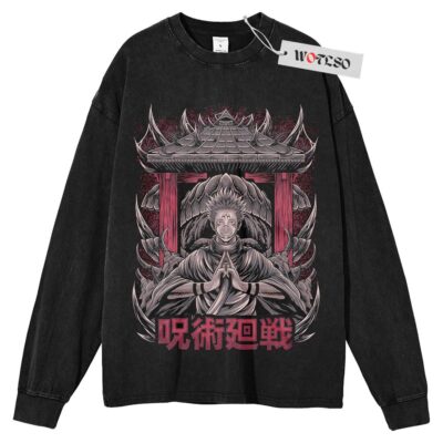 Sukuna Long Sleeve Tee, Jujutsu Kaisen Anime Long Sleeve Tee, Long Sleeve Tee