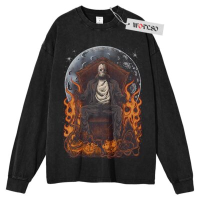 Jason Voorhees Long Sleeve Tee, Friday the 13th Anime Long Sleeve Tee, Long Sleeve Tee