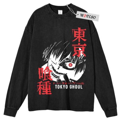 Kaneki Ken Long Sleeve Tee, Tokyo Ghoul Anime Long Sleeve Tee, Long Sleeve Tee