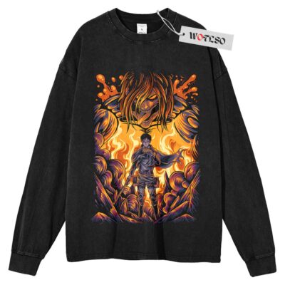 Eren Long Sleeve Tee, Attack on Titan AnimeLong Sleeve Tee, Long Sleeve Tee