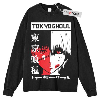 Kaneki Ken Long Sleeve Tee, Tokyo Ghoul Anime Long Sleeve Tee, Long Sleeve Tee