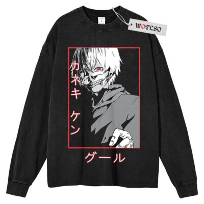 Kaneki Ken Long Sleeve Tee, Tokyo Ghoul Anime Long Sleeve Tee, Long Sleeve Tee