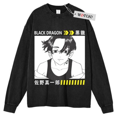 Black Dragon Long Sleeve Tee, Tokyo Revengers Anime Long Sleeve Tee, Long Sleeve Tee