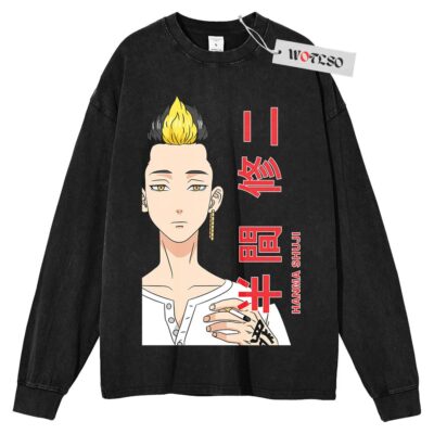 Hanma Shuji Long Sleeve Tee, Tokyo Revengers Anime Long Sleeve Tee, Long Sleeve Tee