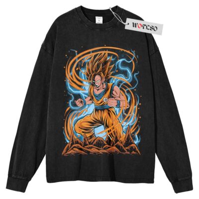 Goku Long Sleeve Tee, Dagonball Z Anime Long Sleeve Tee, Long Sleeve Tee