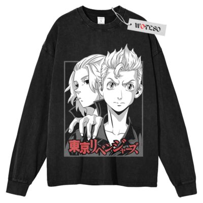 Mikey, Takemichi Long Sleeve Tee, Tokyo Revengers Anime Long Sleeve Tee, Long Sleeve Tee