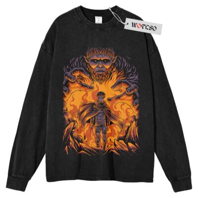 Levi Long Sleeve Tee, Attack on Titan Anime Long Sleeve Tee, Long Sleeve Tee