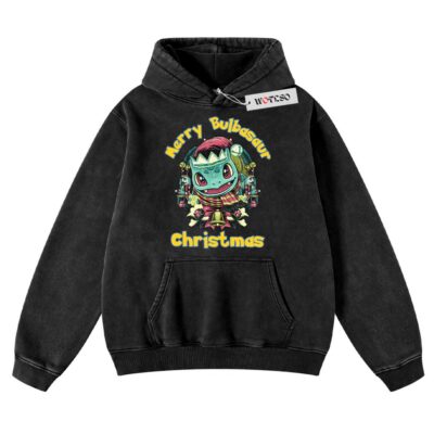 Pokemon Hoodie, Merry Bulbasaur Christmas Christmas Hoodie, Vintage Hoodie