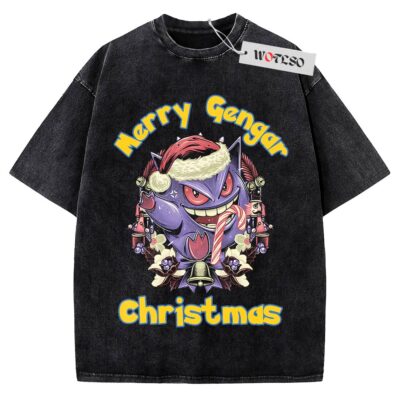 Pokemon Shirt, Merry Gengar Christmas Christmas Shirt, Vintage Tee