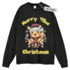 Pokemon Long Sleeve Tee, Merry Pika Christmas Christmas Long Sleeve Tee, Long Sleeve Tee