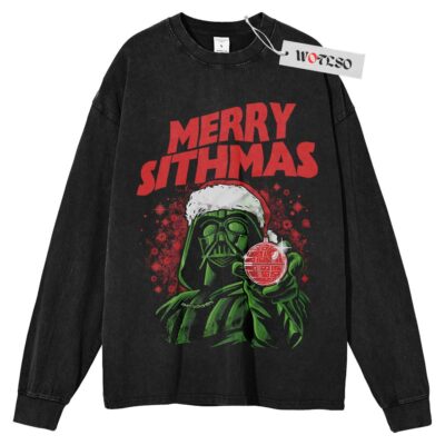 Star War, Darth Vader Long Sleeve Tee, Merry Sithmas Christmas Long Sleeve Tee, Long Sleeve Tee