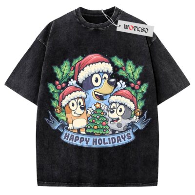 Bluey Shirt, Happy Holiday Christmas Shirt, Vintage Tee