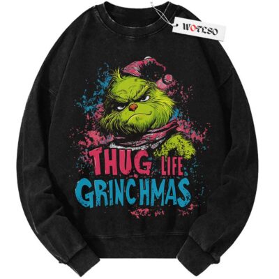 The Grinch Sweater, Thug life Gricnh Sweater, Christmas adult Sweater, Christmas Movie Sweater, Vintage Sweater