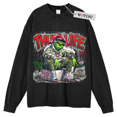 The Grinch Sweater, Thug life Gricnh Sweater, Christmas adult Sweater, Christmas Movie Sweater, Long Sleeve Sweater