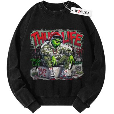 The Grinch Sweater, Thug life Gricnh Sweater, Christmas adult Sweater, Christmas Movie Sweater, Vintage Sweater